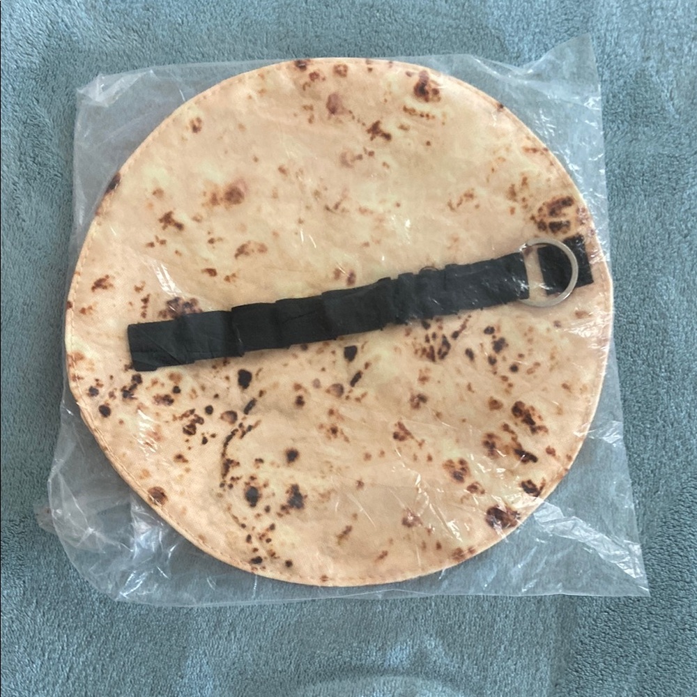 Tortilla Print Round Bag with Black Strap